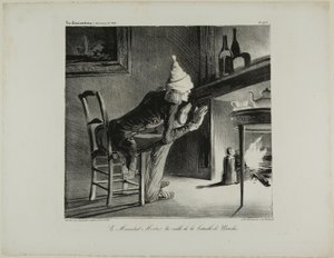 Generaal Mortier, de avond voor de slag bij Waterloo, plaat 456 door Honoré Victorin Daumier