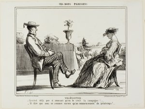 Vakantie op het platteland. "- Het leven op het platteland is echt niet zo vermakelijk, zoals ze allemaal zeggen. - En dan te bedenken dat de lente nog maar net begonnen is," plaat 14 uit Ces Bons Parisiens