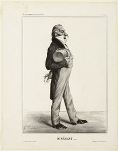 Meneer Sébast ...., plaat 281 van Cartooning Celebrities door Honoré Victorin Daumier