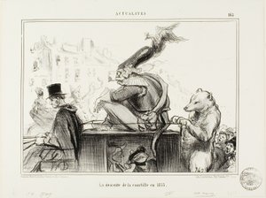 De afdaling van de Courtille in 1855, plaat 165 uit Actualités