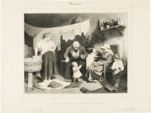 De goede grootmoeder, plaat 55 door Honoré Victorin Daumier