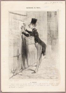 De Affiche Man, plaat 17 uit Bohémiens de Paris door Honoré Victorin Daumier