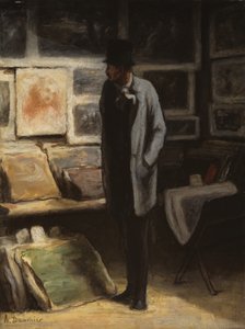 De prentenverzamelaar door Honoré Victorin Daumier
