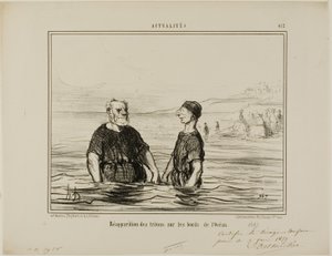 De wederverschijning van de zeetrritonen, plaat 412 uit Actualités door Honoré Victorin Daumier