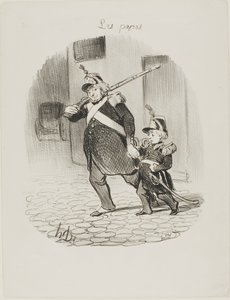 De dag van de grote parade, plaat 6 van Les Papas door Honoré Victorin Daumier