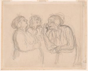 Drie roddels door Honoré Victorin Daumier