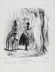 Jeugdige herinneringen. "Je ziet dat onze brieven nog niet gewist zijn... oh Sophie, hier heb ik je hart veroverd. - Hou nu je mond, Théophile.... als iemand ons zou horen!," plaat 49 uit Getrouwd leven
