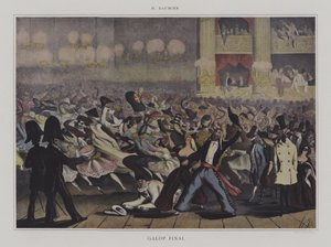 Galop Final (kleur litho). door Honore (after) Daumier