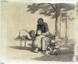 Een Grootmoeder door Honoré Daumier