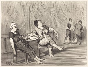 Bij de drankkraam door Honoré Daumier