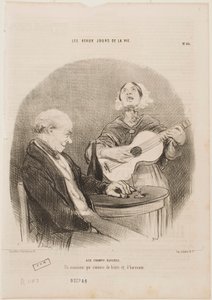Op de Champs-Élysées door Honoré Daumier