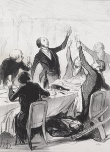 Een 43ste Toast...aan de Matigheidsvereniging door Honoré Daumier