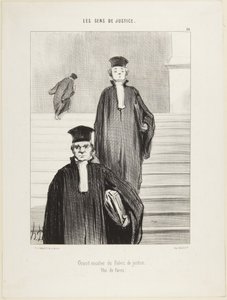 Grote trap van het Paleis van Justitie, vooraanzicht, nummer 36 uit de serie De mensen van justitie door Honoré Daumier