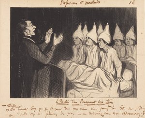 De slaapzaal van een goed geleid internaat door Honoré Daumier