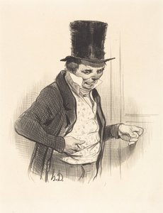 De portier op zijn bezoekrondes... door Honoré Daumier