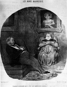 Les Bons Bourgeois: slapend paar - door Daumier, in “Charivari” van 05/11/1846.