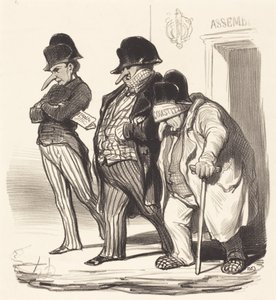 De Napoleontische Kranten die de Nationale Vergadering Verlaten... door Honoré Daumier