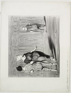 De Baders, plaat 15: Het is haar weer, een mooie mode, Madame Coquardeau! door Honoré Daumier