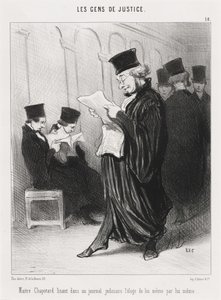 Meester Chapotard leest... de lofrede op zichzelf... door Honoré Daumier