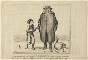 Mijnheer Prudhomme, filantroop, nummer 291 uit de serie Actualités van Le Charivari door Honoré Daumier