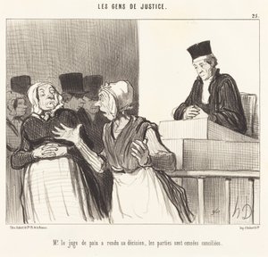 De Vrederechter heeft zijn beslissing genomen... door Honoré Daumier