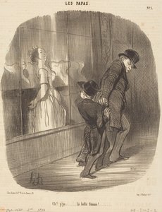 O! Papa... wat een mooie vrouw! door Honoré Daumier
