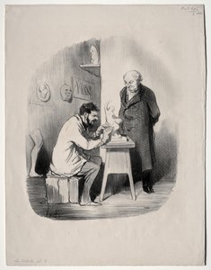 De Kunstenaars, plaat 2: Je moet me op deze manier een dag modelleren door Honoré Daumier