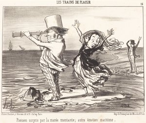Parijzenaars verrast door het getij... door Honoré Daumier