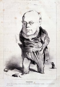 Proudhon, "apostel van het socialisme, vijand van eigendom en zijn gepatenteerde vernietiger" - door Daumier, in "Charivari" van 06/01/1849 door Honoré Daumier