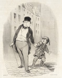 Als je niet sneller dan dat naar school komt door Honoré Daumier
