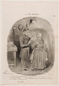 De eierdooier is niet genoeg geklopt. door Honoré Daumier