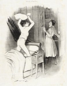 Théâtre du Vaudeville - Na middernacht door Honoré Daumier