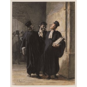 Drie advocaten in gesprek door Honoré Daumier