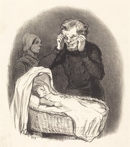 Een gelukkige vader door Honoré Daumier