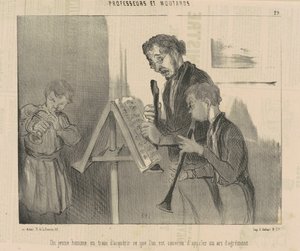 Een jonge man die een kunst van vermaak aan het verwerven is
