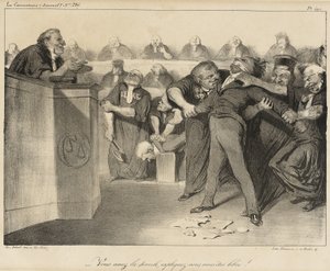 U hebt het woord, leg u uit, u bent vrij! door Honoré Daumier