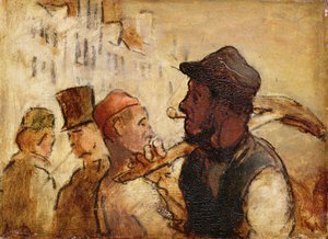 Arbeiders op straat door Honoré Daumier