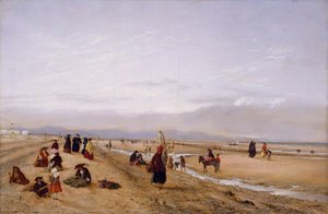 Op het zand bij Rhyl, Noord-Wales