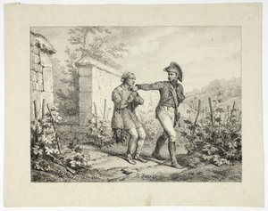 Arrestatie van een stroper door Emile Jean Horace Vernet