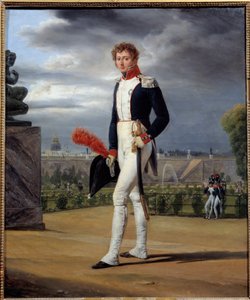 Portret van verzamelaar Philippe Lenoir (1785 - 1867) door Emile Jean Horace Vernet