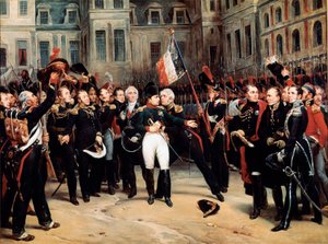 Het afscheid van Napoleon Bonaparte aan de Keizerlijke Garde, te Fontainebleau