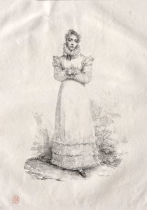 Jonge Vrouw Staand door Emile Jean Horace Vernet
