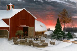 Boerenerf in de winter