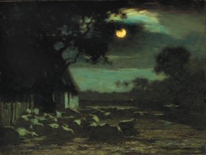 Schapenweide, Maanlicht door Horatio Walker