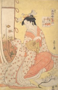 Ono no Komachi: Nummer Twee uit de serie Stijlvolle Parodieën van de Zes Poëtische door Hosoda Eishi