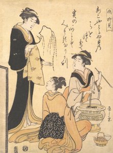 De Wilgenschil Yanagi-kai, uit een ongetitelde set van Schoonheidsprenten over het Thema van... door Hosoda Eishi