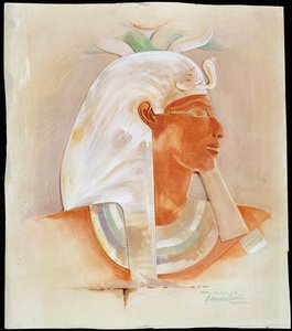 Hoofd van de oude Egyptische koningin Makare Hatshepsut