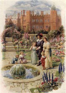 Koning Charles I en Koningin Henrietta in Hampton Court door Howard Davie