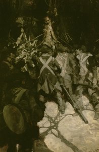Generaal Wayne probeert de muiterij van de Pennsylvania-regimenten in Morristown, N.J. 1781 te onderdrukken, uit 