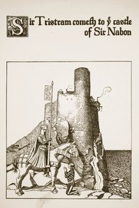 Sir Tristram komt naar het kasteel van Sir Nabon, illustratie uit 